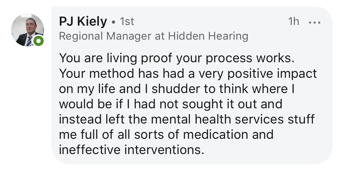 Real testimonial from a recovered client